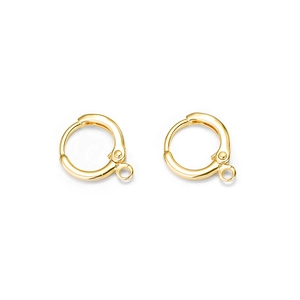 Golden metal hoop earring components for DIY jewelry making with small hanging loops