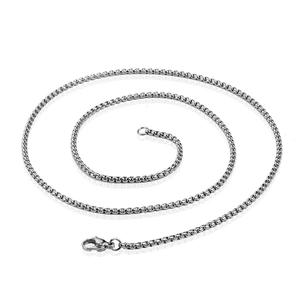 Stainless Steel Box Chain Necklace Titanium Steel Ball Link Necklace For Men Women Minimalist Daily Jewelry Accessory