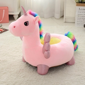 Canapé licorne en peluche pour enfants avec crinière arc-en-ciel et assise moelleuse