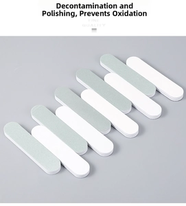 Close-up of double-sided jewelry polishing sticks for cleaning and shining silver jewelry