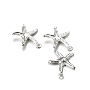 Three hollow starfish pendants made of stainless steel for DIY jewelry and accessories