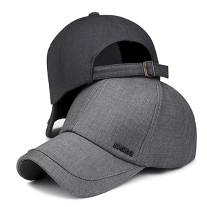 Classic cotton baseball cap set in dark and medium grey with SPORTS embroidery and metal buckle