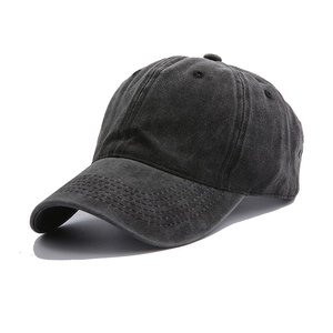 Gorra de béisbol retro gris oscuro lavado con corona suave y visera curva para exteriores
