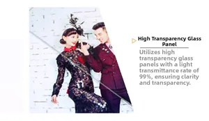Detail of high-transparency glass panel with 99% light transmittance for photo frames