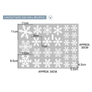 White snowflake static window decals set with 20 pieces for Christmas glass decoration