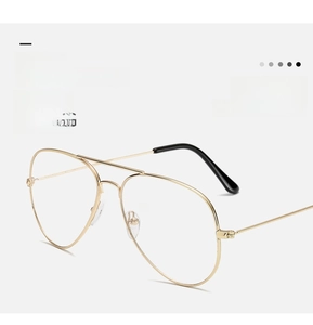Detailed side view of 21g lightweight gold metal aviator frame with double bridge