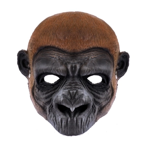 Brown chimpanzee gorilla mask made of foam for Halloween and carnival parties