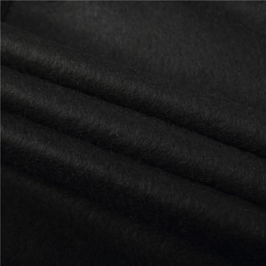 Detailed macro view showing the thick black fleece texture and soft fiber of the hoodie