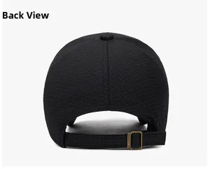 Rear view of black plaid baseball cap featuring adjustable strap and bronze metal buckle