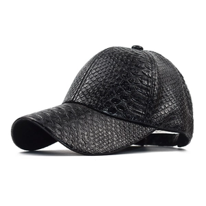 Vintage PU Leather Baseball Cap Crocodile Snake Pattern Texture Adjustable Strapback Unisex Outdoor Fashion Hat