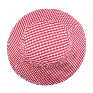 Classic red and white checkered sun hat with wide brim for women summer outdoor style