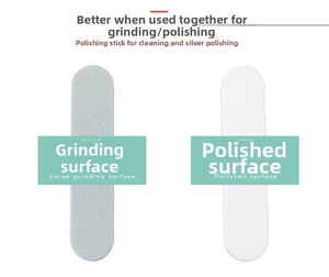 Dual-sided jewelry polishing tool with grey sanding surface and white buffing layer