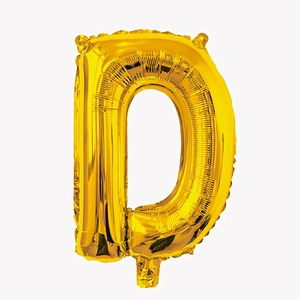 Golden letter D foil balloon for 32 inch birthday and wedding party decorations