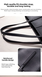 Detail of reinforced stitching on double-sided thickened PU leather handbag shoulder straps