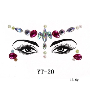 Face jewel stickers in teardrop and round shapes for forehead and eye decoration
