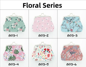 Floral series retro clasp coin purses showing six vintage patterns in a grid layout