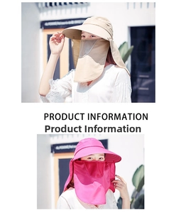 Dettaglio cappello parasole con maschera rimovibile e protezione per il collo