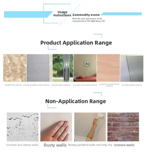 Guide for adhesive hook showing suitable smooth tiles and unsuitable cracked wall surfaces