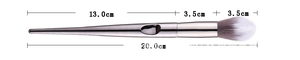 Detailed size measurement of the 20cm silver handle powder brush with soft bristles