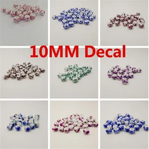 10mm ceramic floral decal beads in 9 colors for DIY jewelry making and crafts