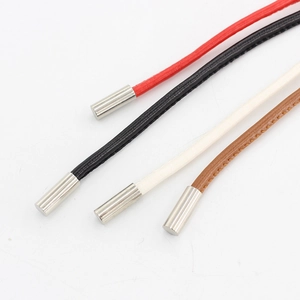 Minimalist waist rope belt for dresses in four colors with sleek silver metal tips