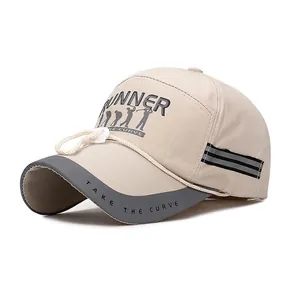 Casquette De Baseball Sport De Plein Air Séchage Rapide Bande Réfléchissante Corde Coupe-Vent Chapeau De Pêche Réglable