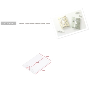 Floral pillow gift box dimensions 140x100x28mm with Merci ribbon detail