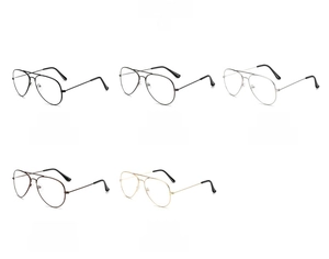 Classic aviator metal glasses frames in black, gunmetal, silver, bronze and gold colors