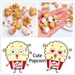 Realistic popcorn resin charms in caramel and white colors for creative DIY jewelry making