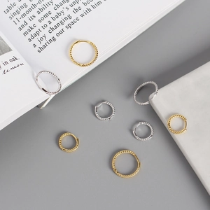 Classic S925 sterling silver twisted hoop earrings in gold and silver finish options