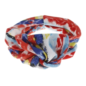 Colorful bohemian knot headband for women featuring vibrant abstract graffiti prints