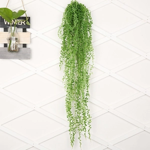 Artificial succulent string of pearls hanging plant for wall decoration and home decor