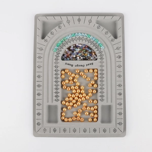 Professional grey flocked bead design board with measurement scales for jewelry making