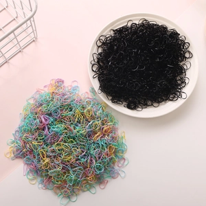 Elastic disposable hair bands for girls in macaron and black colors 1000pcs set
