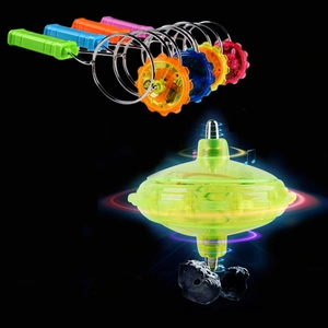 Colorful magnetic LED spinning top toy set with flashing lights and music effects