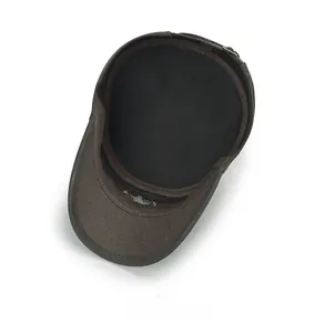 Detailed interior view showing high-quality lining and stitching of the flat top cap