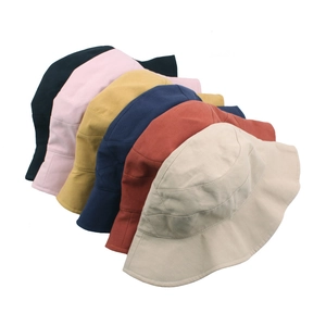 Sonnenhut Damen Baumwolle in sechs Farben mit Rüschenrand und faltbarem Design für Outdoor