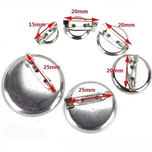 DIY Sicherheitsnadel-Broschenschalen aus Metall mit runden Basen in 15mm, 20mm und 25mm Größe