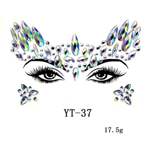 Holographic acrylic face rhinestones set for party makeup featuring style YT-37
