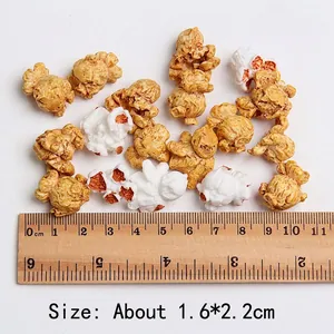 Realistic resin popcorn charms in white and yellow colors for DIY earring making