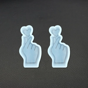 Finger heart shaped silicone resin mold set for DIY plaster and aromatherapy crafts