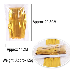 Matte gold fringe curtain backdrop for birthday party decorations, 2 meters thickened PET film