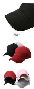 Detail view of cotton twill ponytail baseball cap showing reinforced brim and breathable holes