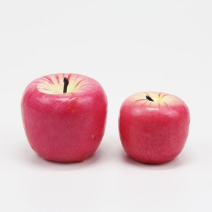 Velas realistas de manzana roja en dos tamaños para Navidad y decoración festiva