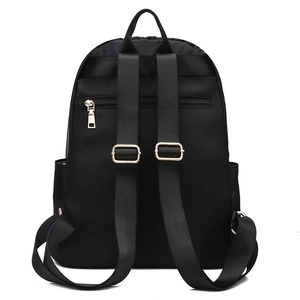 Zaino versatile in tessuto oxford nero per donna con tasca antifurto posteriore sicura