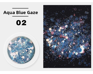 Λήψη macro από μεικτά γκλίτερ 02 Aqua Blue Eye για τέχνη νυχιών και μακιγιάζ ματιών