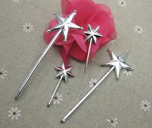 Silver plated star wands for DIY crafts set of four in different sizes for decoration
