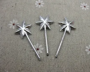 DIY silver star magic wand accessories for crafts made of polished plastic material