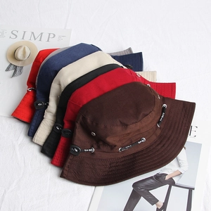 Versatile reversible outdoor bucket hat with adjustable sport drawstring in various colors