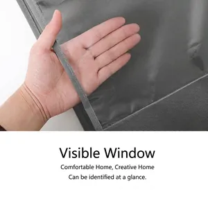 Organizzatore borsa da parete grigio con finestre trasparenti e tessuto a rete